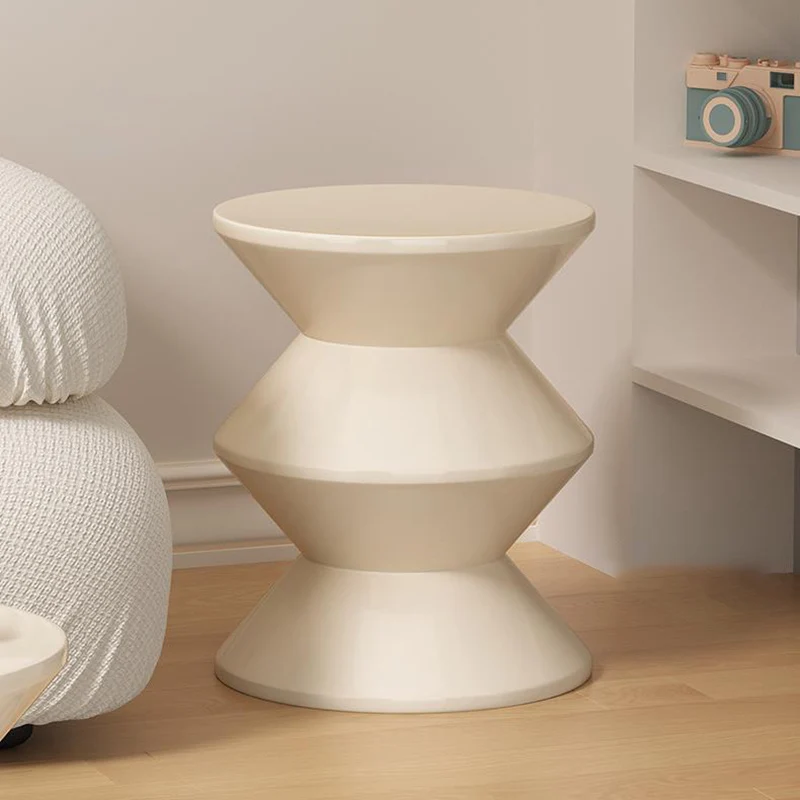 Contemporary Nordic Trapezoidal Hourglass Shape PP Side Table 1 - Tier For Living Room