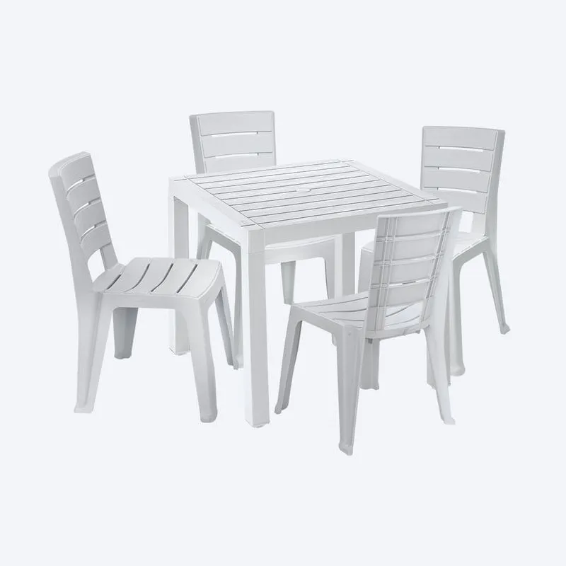 Comedor Barú 4 Puestos sin Brazos, Gris Hielo