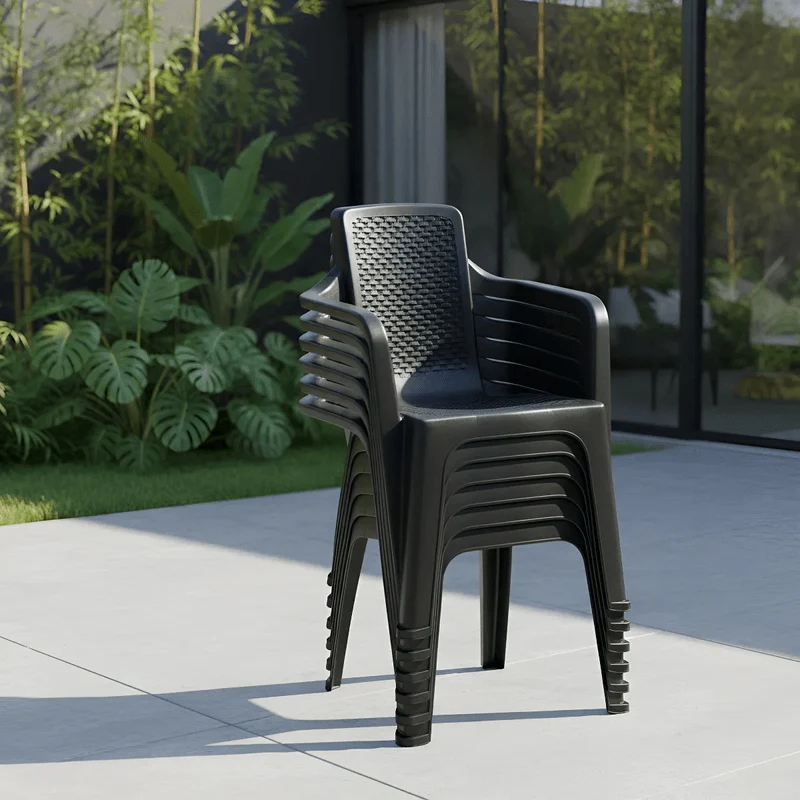 Silla Eterna con Brazos Pack x 6 und Negro