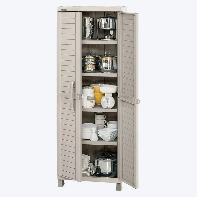 Combo Cocina Barú, 1 Armario Grande, 1 Estante de 5 Niveles 15 Pulgadas Gris