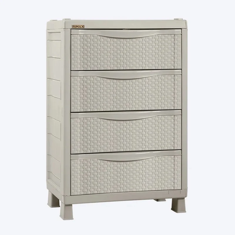 Combo Alcoba Rattan (Armario Ropa + Armario Cajonero) Taupe