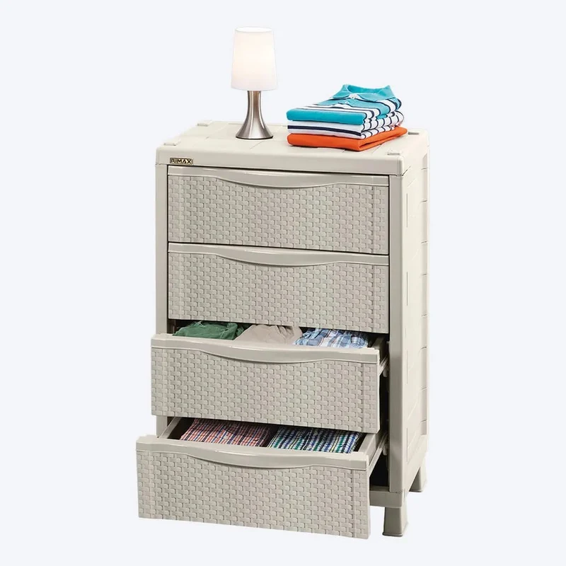 Combo Alcoba Rattan (Armario Ropa + Armario Cajonero) Taupe