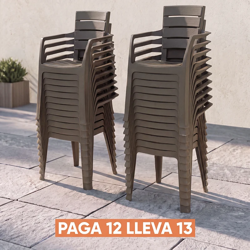 Silla Barú con Brazos Paga 12 Lleva 13 Mocca