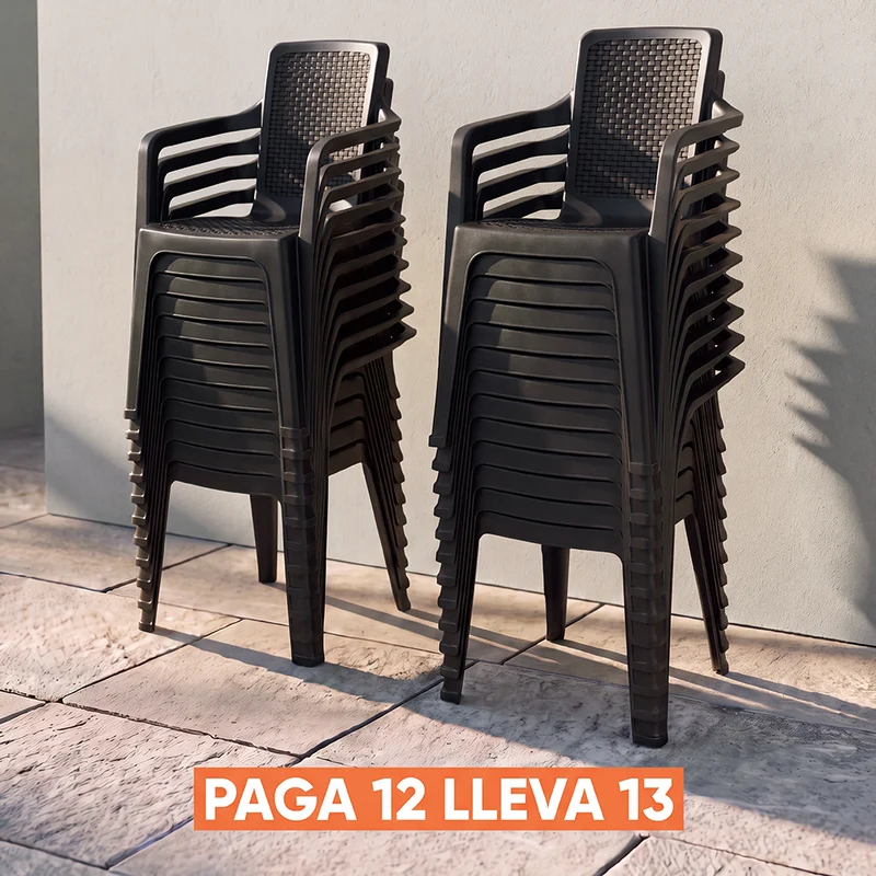 Silla Eterna con Brazos Paga 12 Lleva 13 Negro