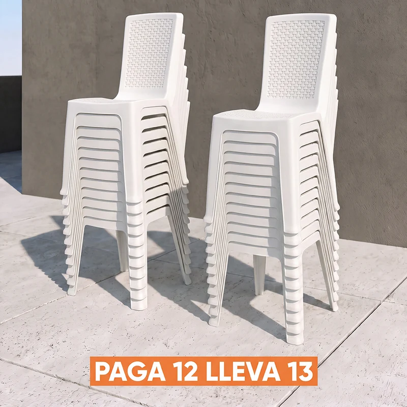 Silla Eterna sin Brazos Paga 12 Lleva 13 Blanco Arena