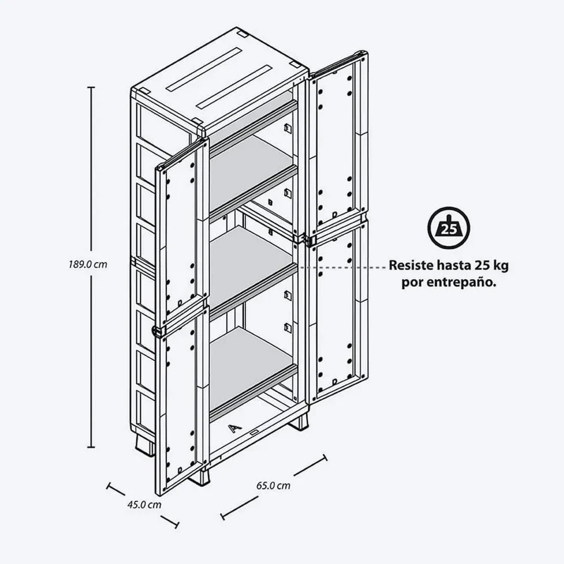 Armario Grande Barú + Caja Organizadora 180mm Taupe