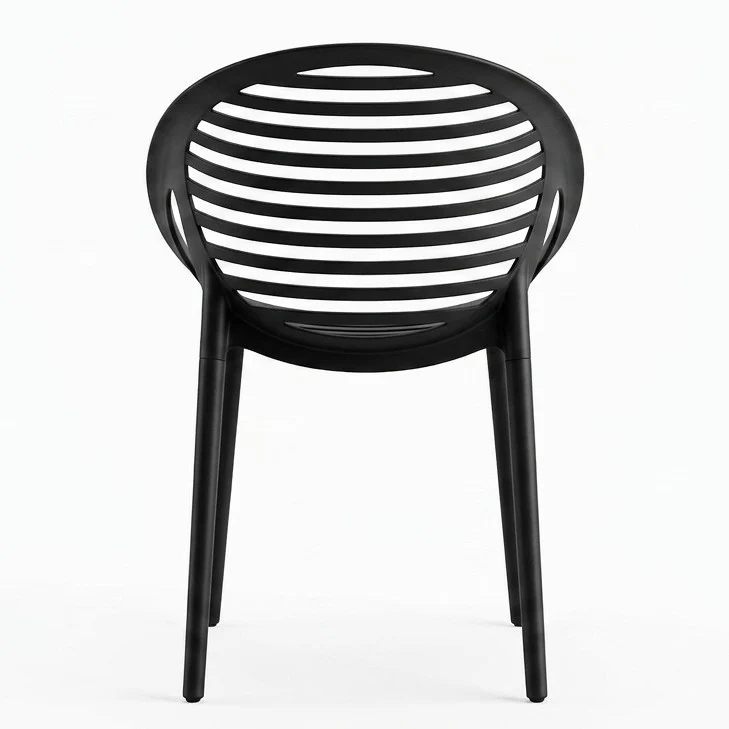 Silla Tokio con Brazos, Color Negro, con Espaldar y Diseño Moderno