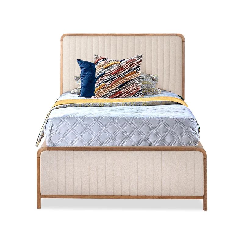 Combo Cama Sencillo Celeste Eurolino Beige, Natural + Colchón Siesta Orthopedic