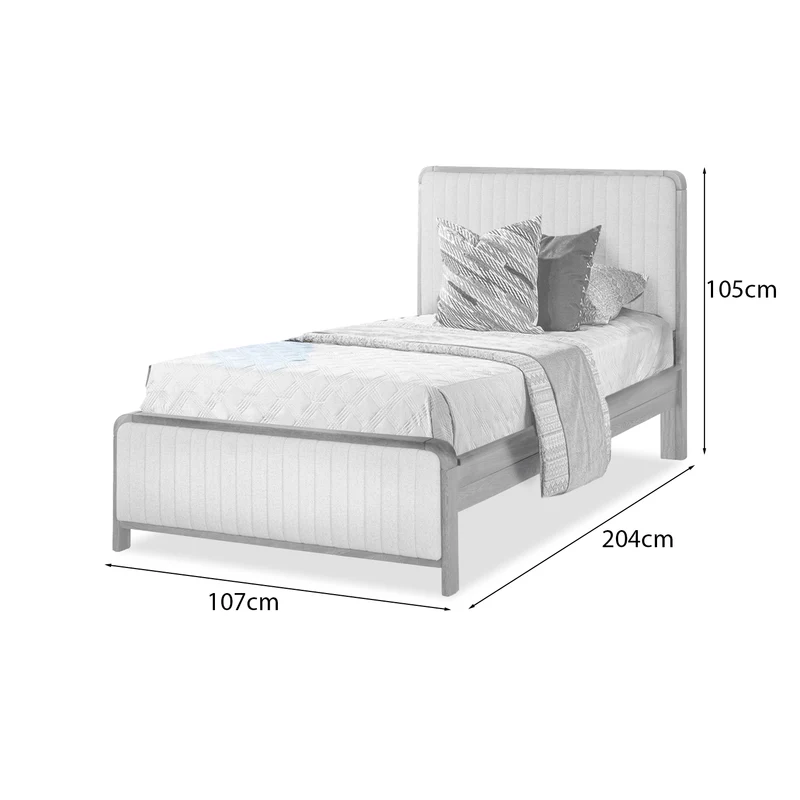 Combo Cama Sencillo Celeste Eurolino Beige, Natural + Colchón Siesta Orthopedic