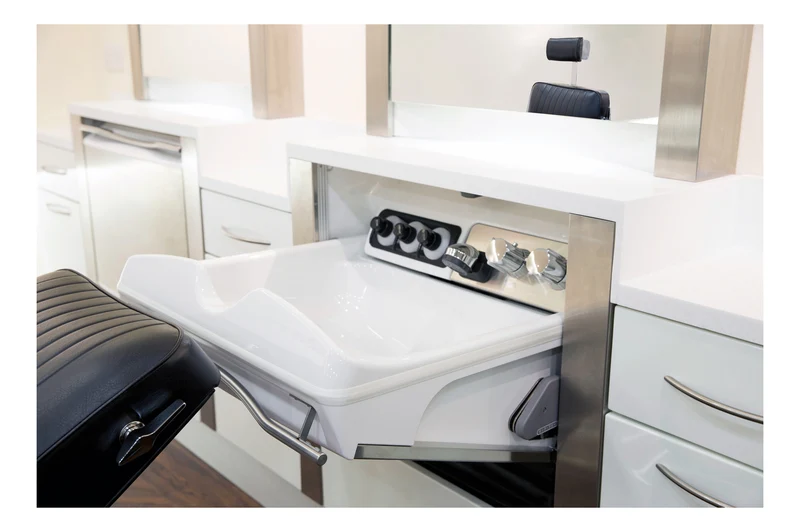 Salondesign24 Ausklappbares Friseurwaschbecken Flex - Einzigartige Platzsparlösung