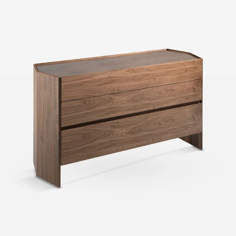 Walnut dresser with tempered glass top