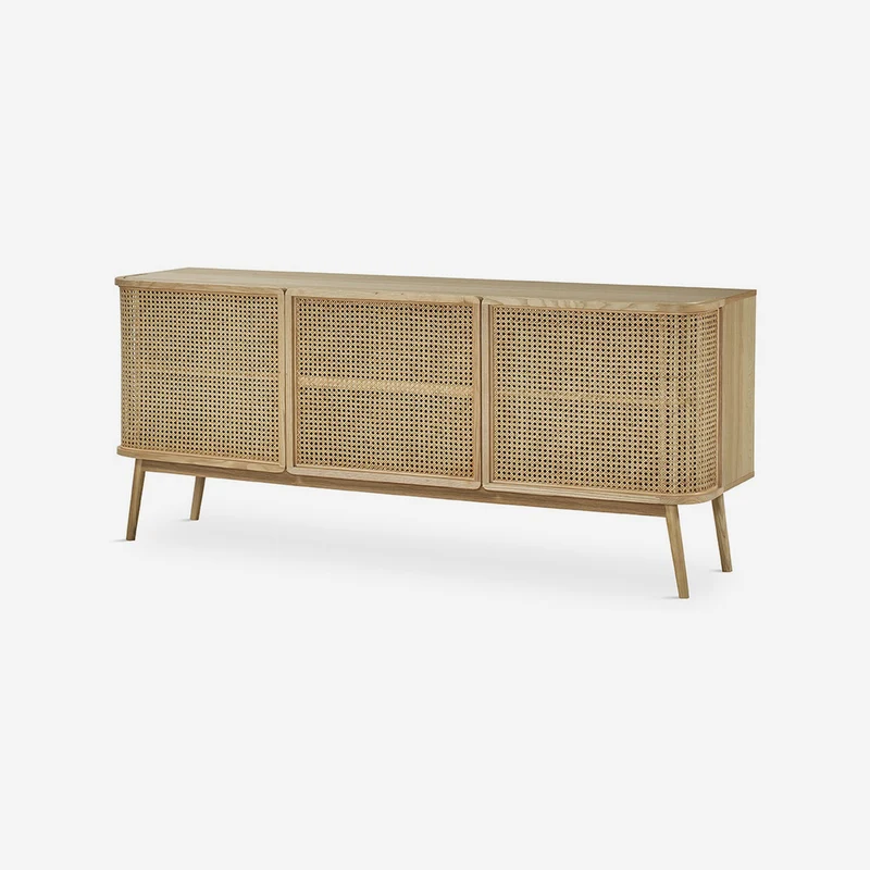 Natural solid wood sideboard, 175 cm