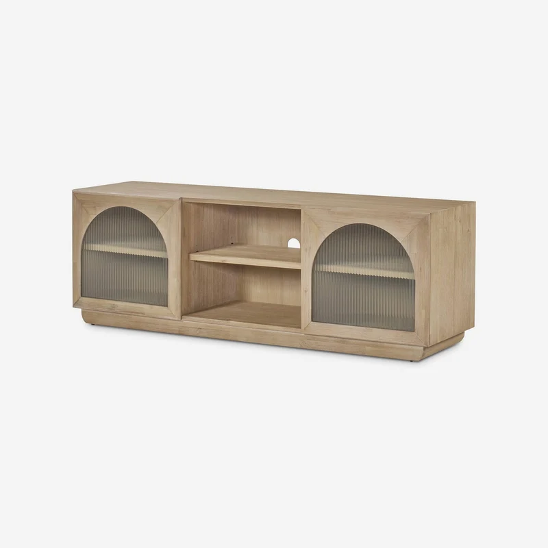 Natural solid wood TV unit, 160 cm