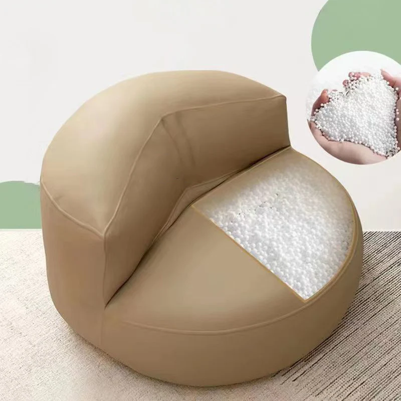 Contemporary Retro Microfiber Leather EPS Semicircular Bean Bag Lazy Sofa Footrest Backrest For Living Room
