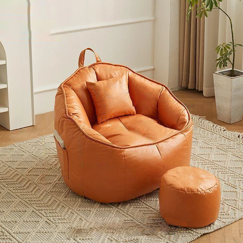 Contemporary Scandinavian Round Synthetic Fabric Accent Chair Backrest For Living Room