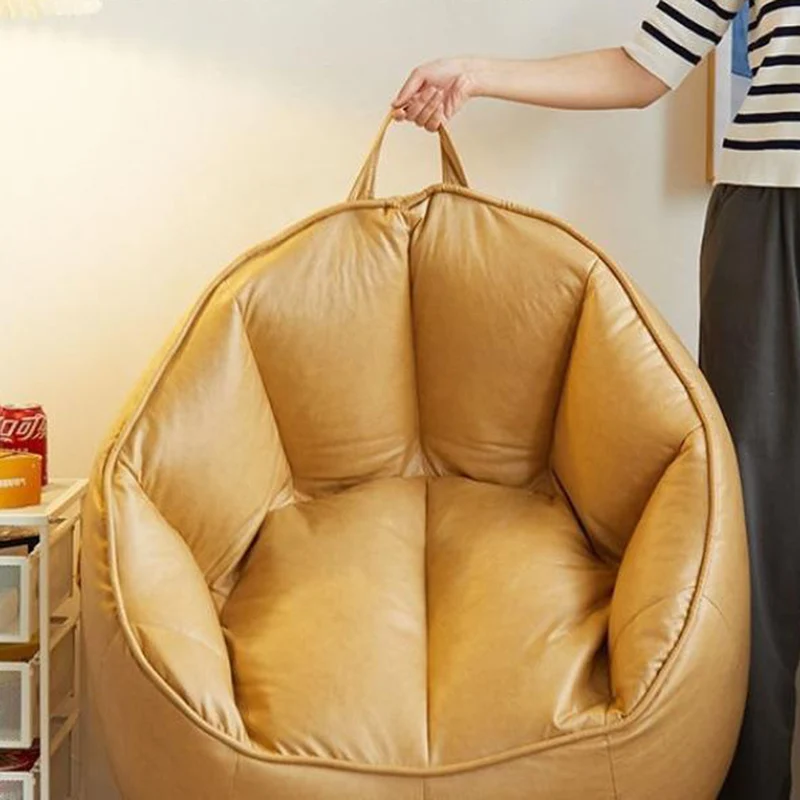 Contemporary Scandinavian Round Synthetic Fabric Accent Chair Backrest For Living Room