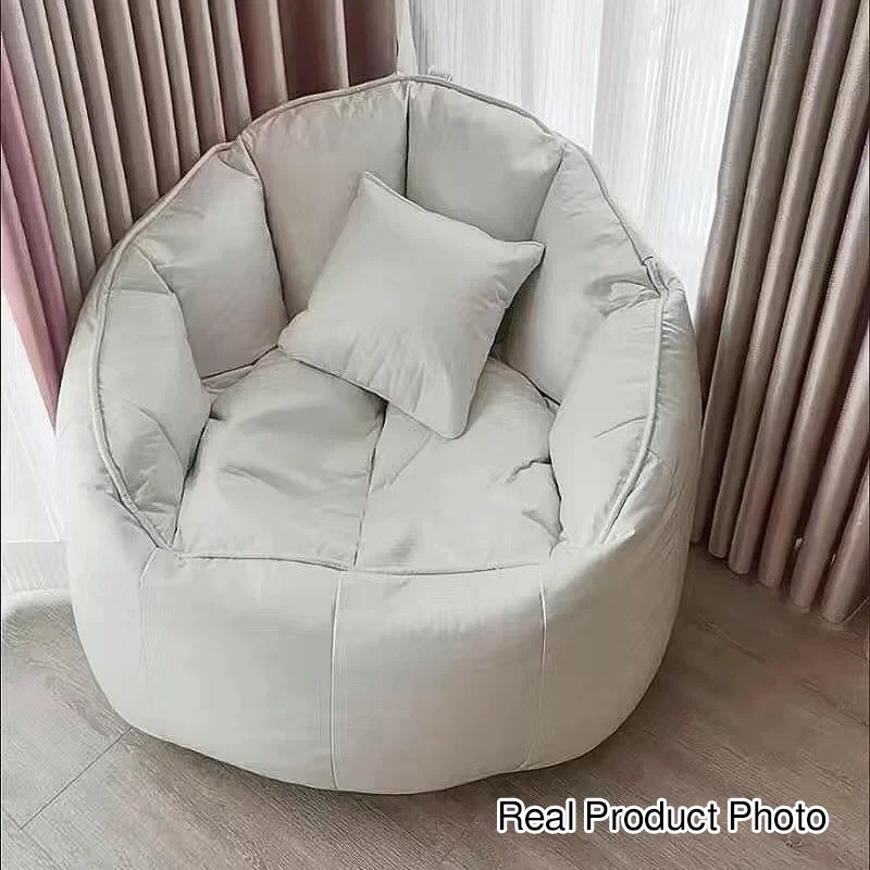 Contemporary Scandinavian Round Synthetic Fabric Accent Chair Backrest For Living Room