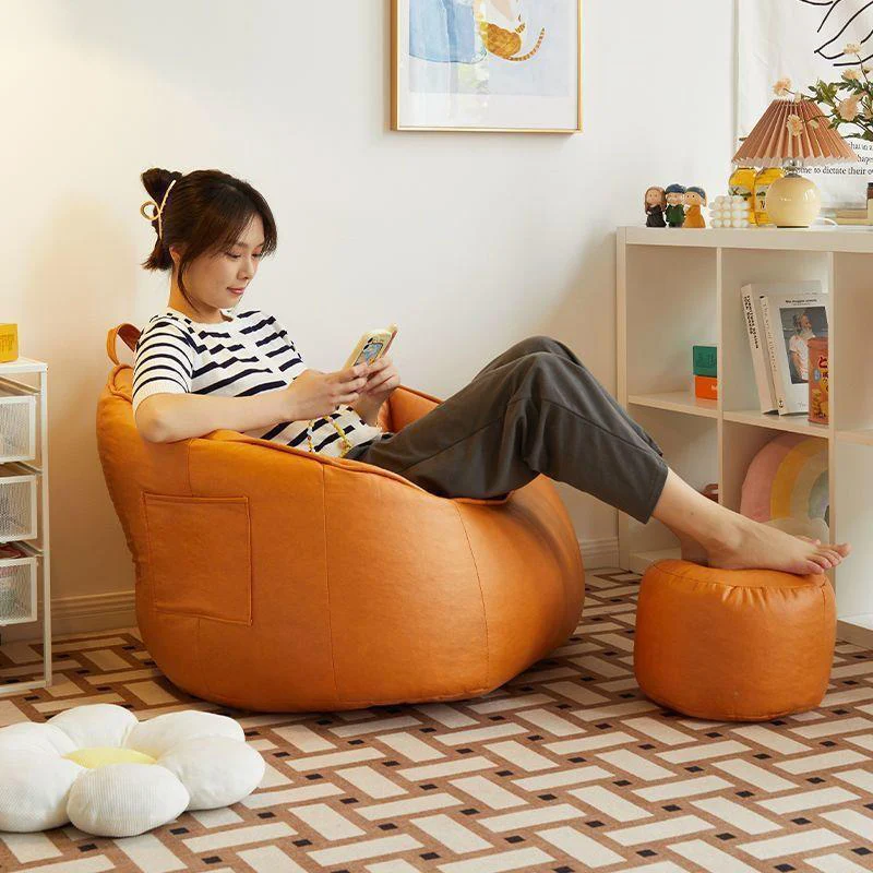 Contemporary Scandinavian Round Synthetic Fabric Accent Chair Backrest For Living Room