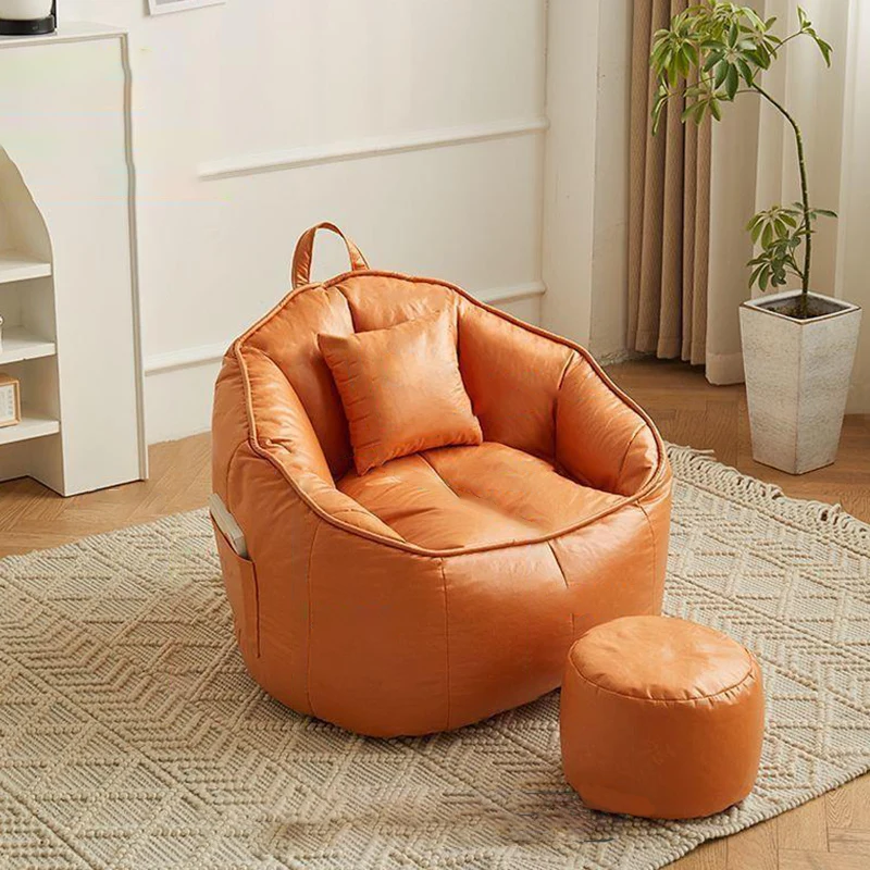 Contemporary Scandinavian Round Synthetic Fabric Accent Chair Backrest For Living Room