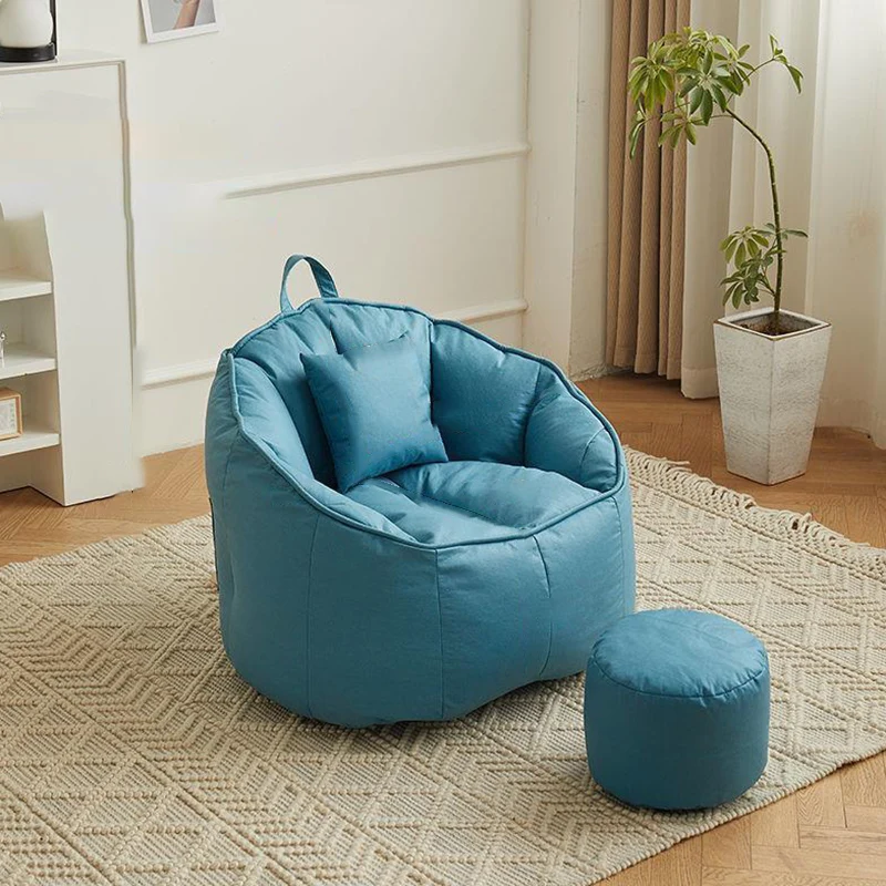 Contemporary Scandinavian Round Synthetic Fabric Accent Chair Backrest For Living Room