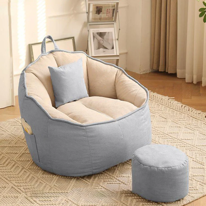 Contemporary Scandinavian Round Synthetic Fabric Accent Chair Backrest For Living Room