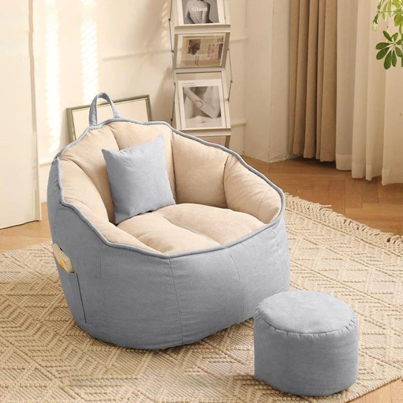 Contemporary Scandinavian Round Synthetic Fabric Accent Chair Backrest For Living Room