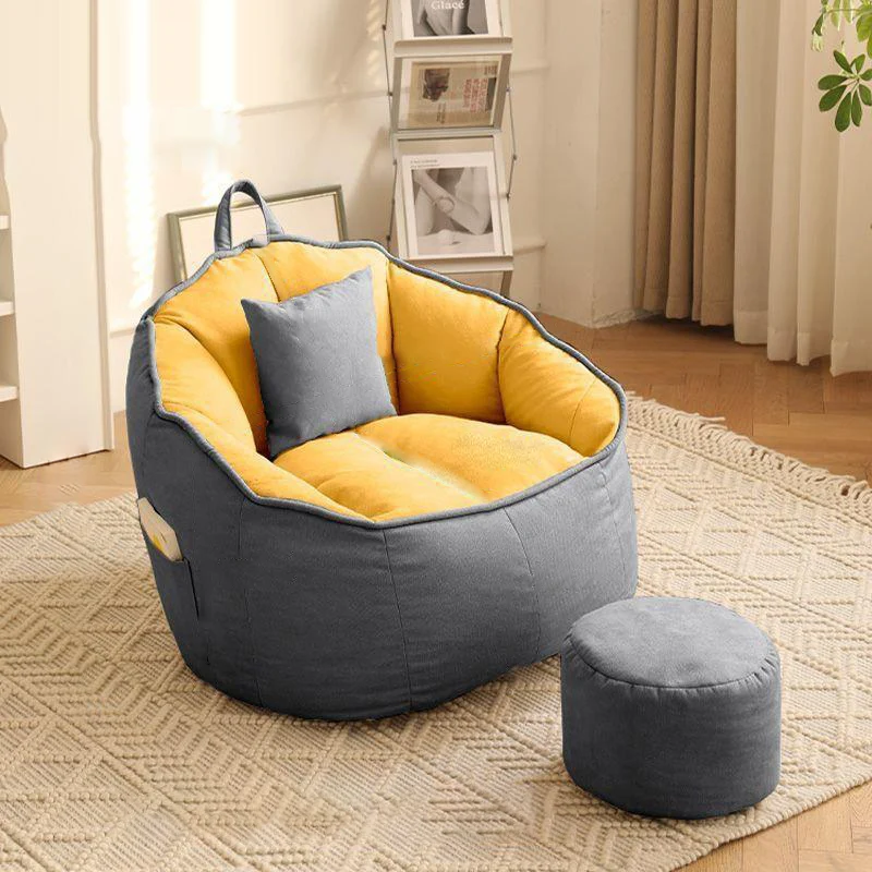 Contemporary Scandinavian Round Synthetic Fabric Accent Chair Backrest For Living Room