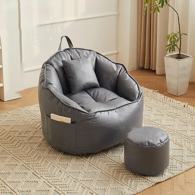 Contemporary Scandinavian Round Synthetic Fabric Accent Chair Backrest For Living Room