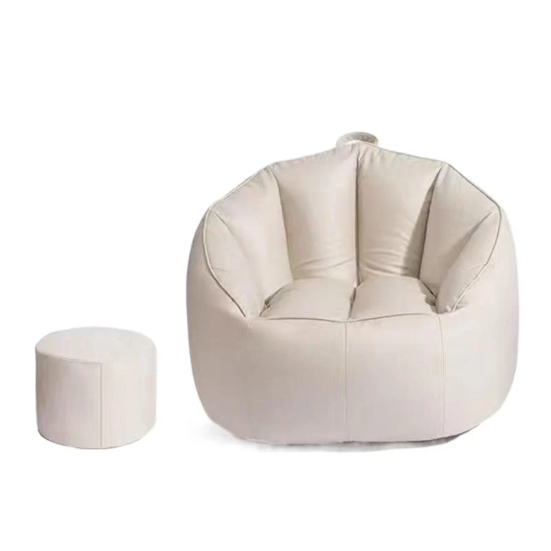 Contemporary Scandinavian Round Synthetic Fabric Accent Chair Backrest For Living Room