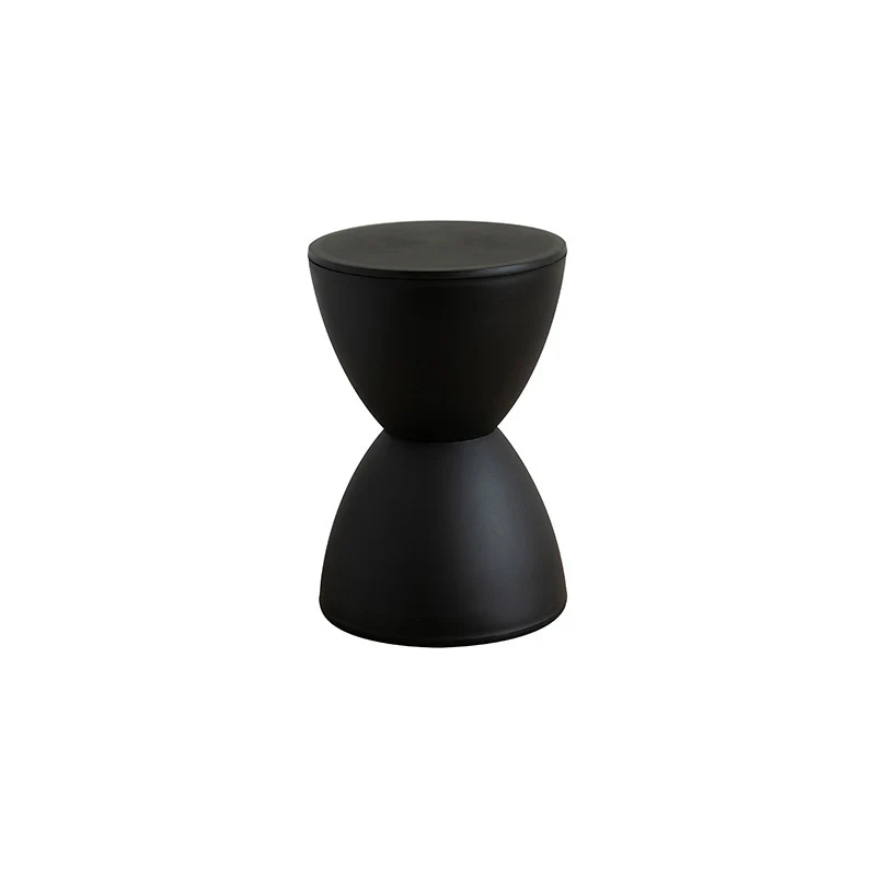 Contemporary Scandinavian Round Cone Hourglass Plastic Chair Backless For Living Room