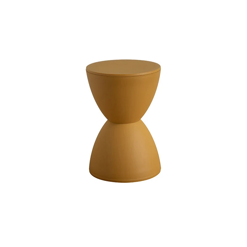 Contemporary Scandinavian Round Cone Hourglass Plastic Chair Backless For Living Room