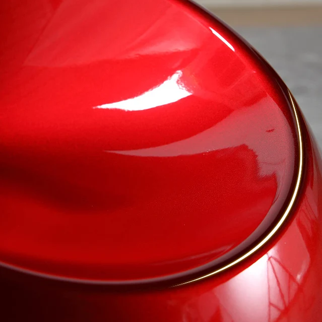 Modern Art Deco Apple Shape Round ABS Plastic Steel Chair Backless For Living Room