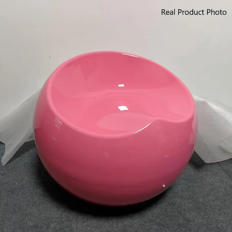 Modern Art Deco Apple Shape Round ABS Plastic Steel Chair Backless For Living Room