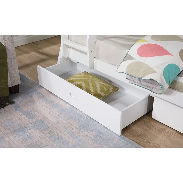 Furniture of America Emilee FM-BK003WH Twin/Full Bunk Bed
