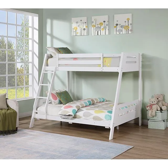 Furniture of America Emilee FM-BK003WH Twin/Full Bunk Bed