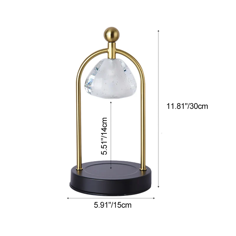 Contemporary Scandinavian Conical Crystal Lampshade Iron Base 1 - Light Melting Wax Table Lamp For Bedroom