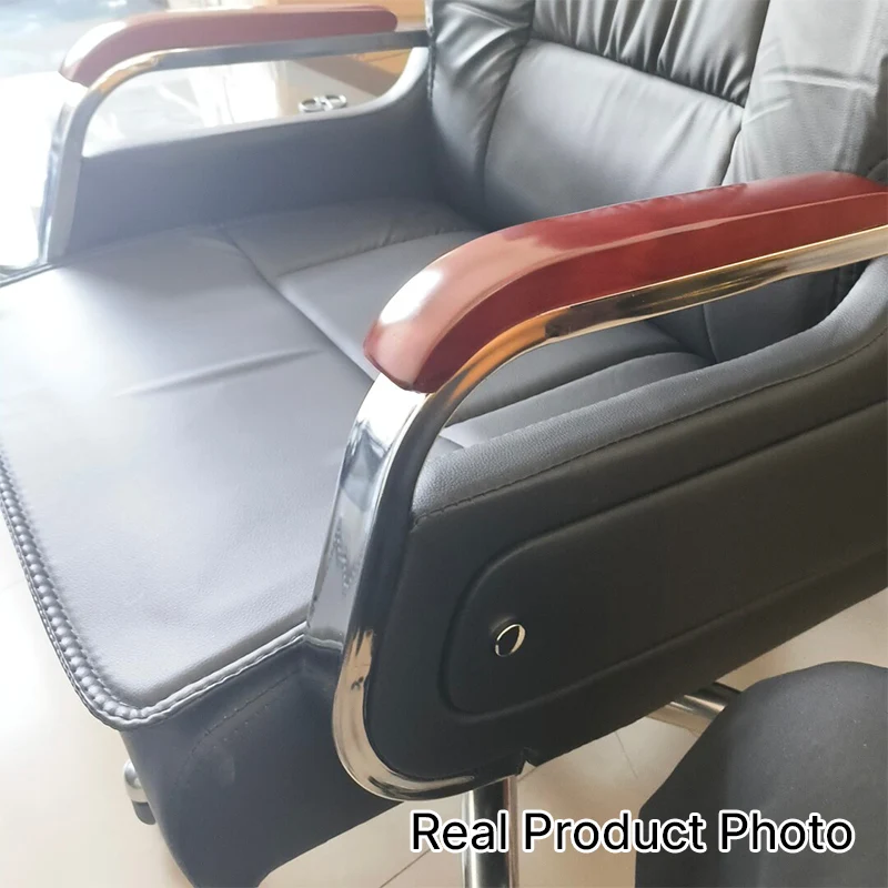 Contemporary Scandinavian Rectangular Aluminum Alloy Pine PU Leather Desk Chair Backrest Armrest Footrest For Home Office