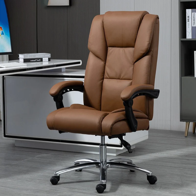 Contemporary Scandinavian Rectangular Aluminum Alloy Plastic Faux Leather Desk Chair Backrest Armrest Footrest For Home Office