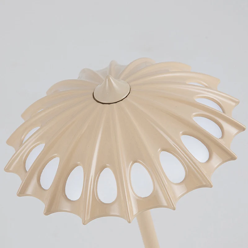 Contemporary Creative Aluminum Acrylic Umbrella Shade USB LED Table Lamp For Bedroom