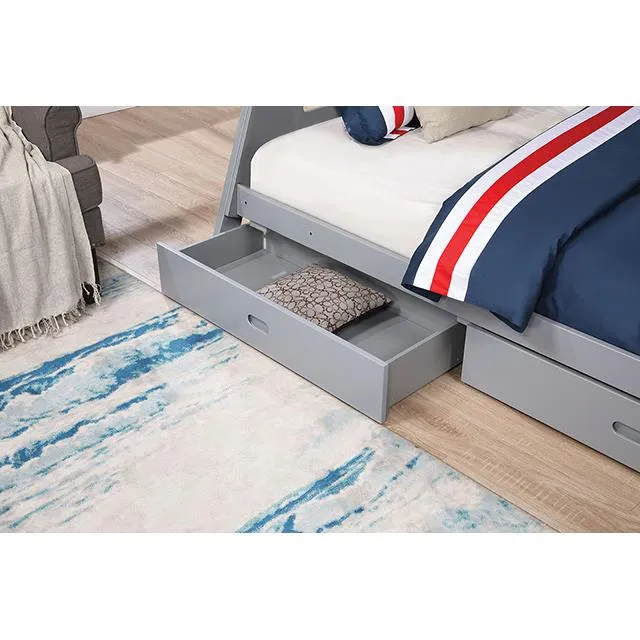 Furniture of America Emilee FM-BK003GY Twin/Full Bunk Bed
