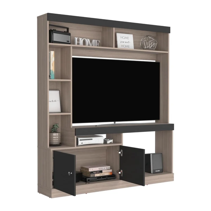 Mesa para TV Roy, Bardolino y Wengue, con Espacio para Televisor de 50 Pulgadas