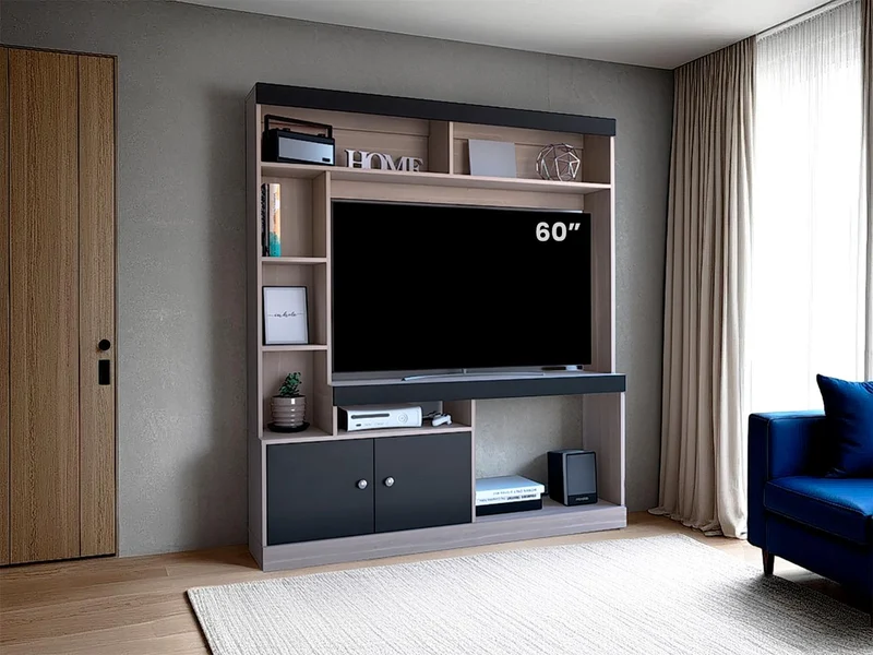 Mesa para TV Roy, Bardolino y Wengue, con Espacio para Televisor de 50 Pulgadas