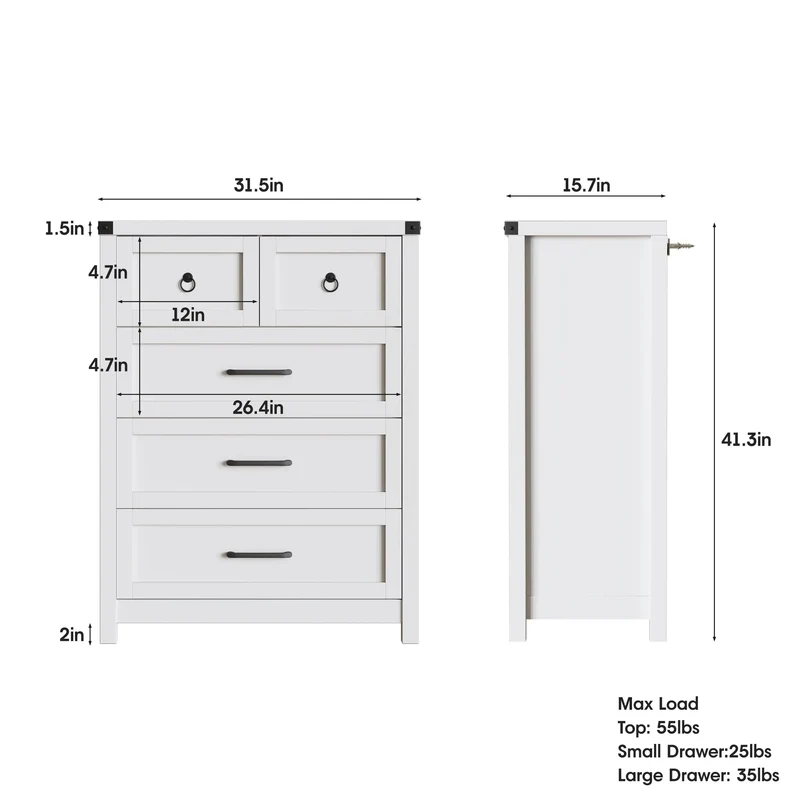 Drawer Dresser for Bedroom Entryway Living Room Closets