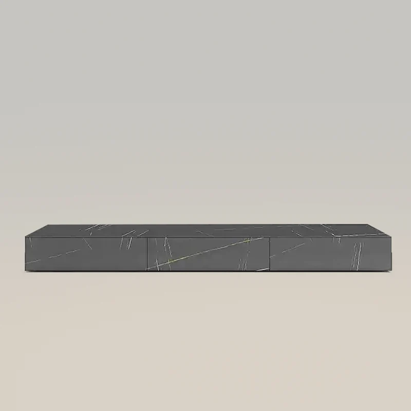 Three Drawers TV Cabinet with Textured Rock Surface