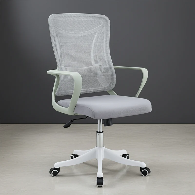 Silla de Escritorio Crown, Gris, Ergonómica con Altura Ajustable
