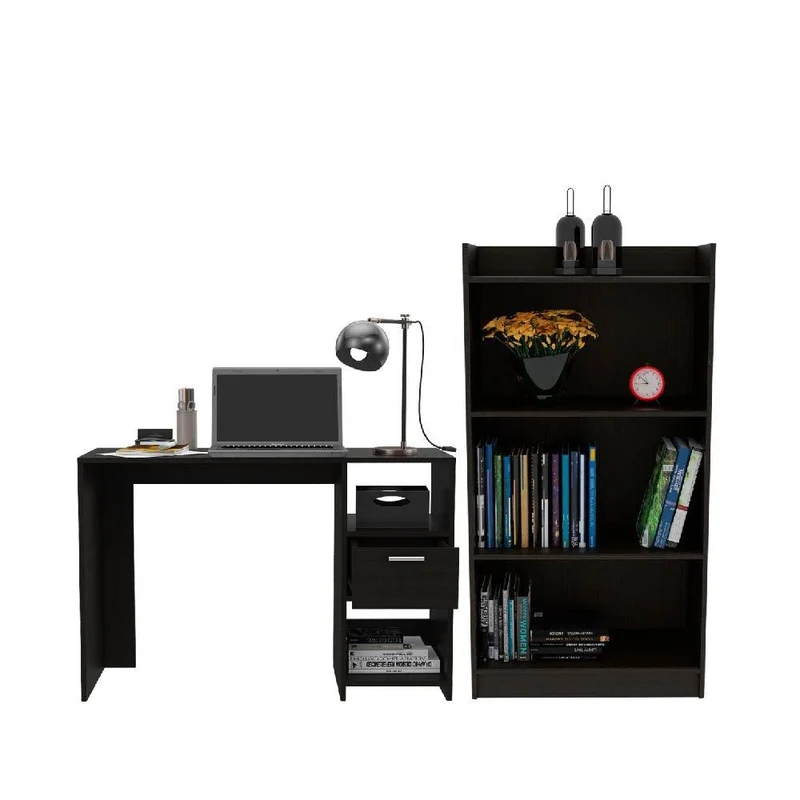 Combo para Oficina Pinaster, Incluye Escritorio y Biblioteca