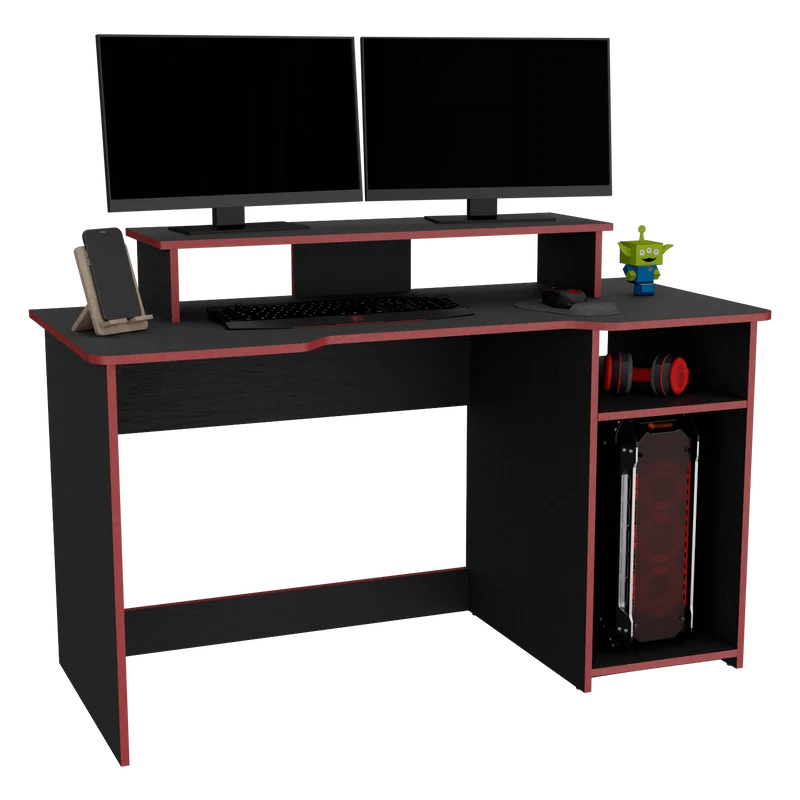 Combo para Oficina Gate, Rojo y Negro, Incluye Silla y Escritorio Gamer