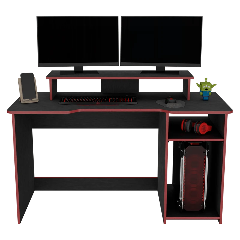 Combo para Oficina Gate, Rojo y Negro, Incluye Silla y Escritorio Gamer