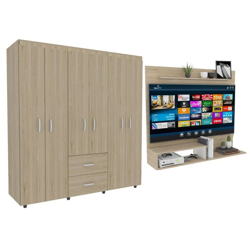 Combo para Habitación Nozzle, Incluye Panel de TV y Clóset