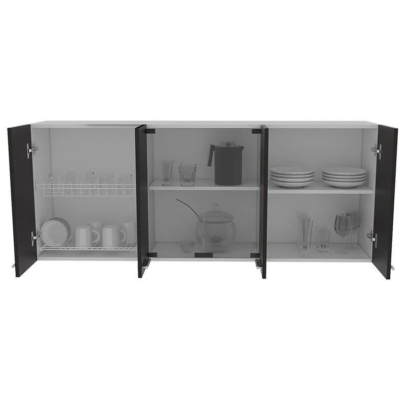 Combo para Cocina Deli, Wengue y Blanco, Incluye Módulo de Microondas y Gabinete Superior de Cocina